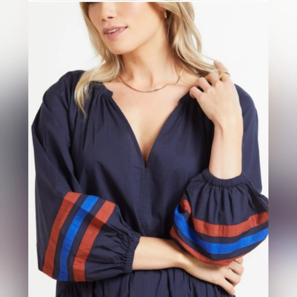 NWOT Sundry Dress w/ Varsity Stripes Size 1 S Small - Picture 3 of 8